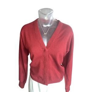 GiAMBATTiSTA VALLI Snap Front Cardigan Sweater in Burgundy Size XS